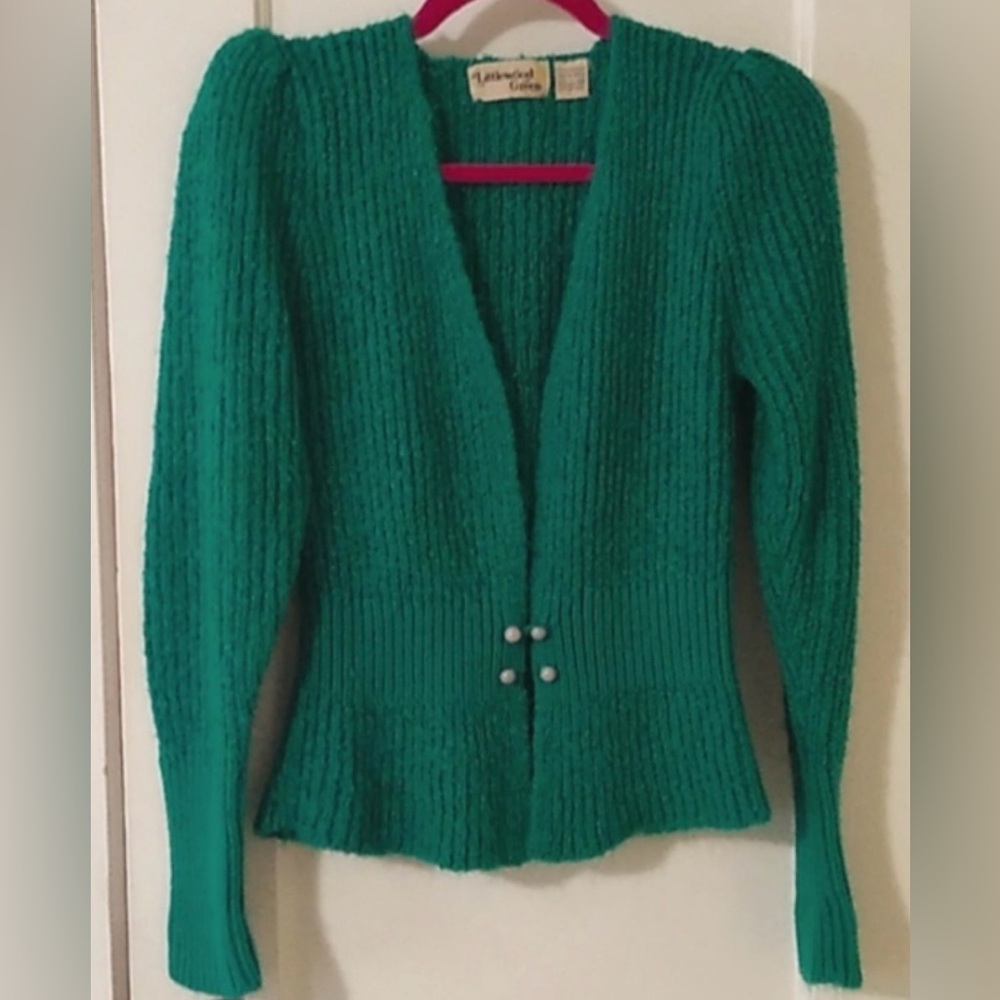 Vintage Green Cardigan Sweater
